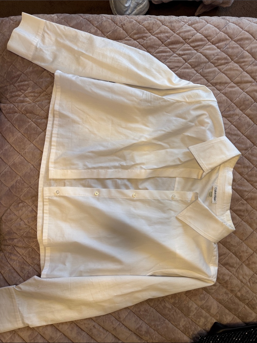 White Lightweight Button-Up Shirt